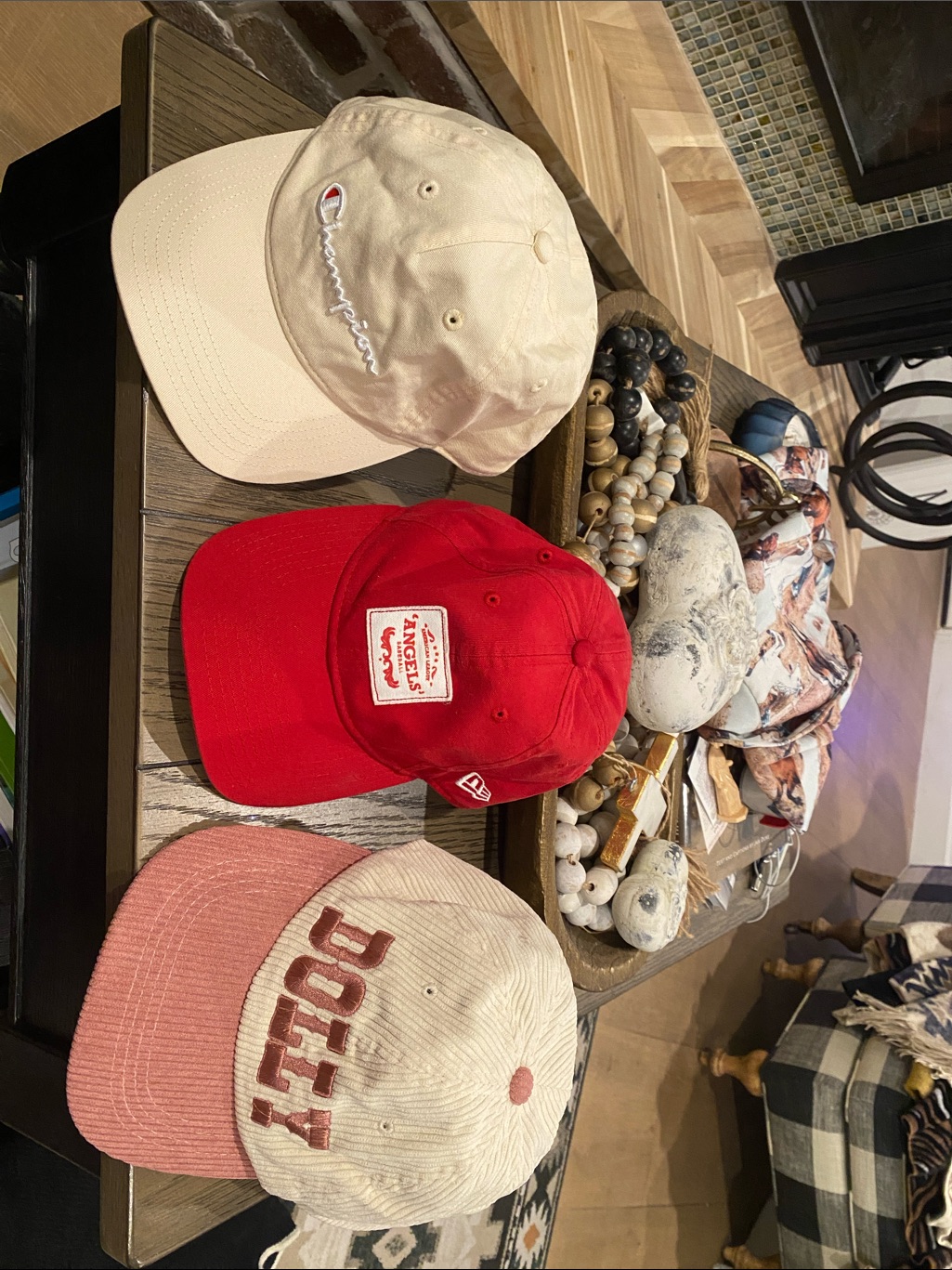 Champion Beige Baseball Cap With White Embroidered Logo